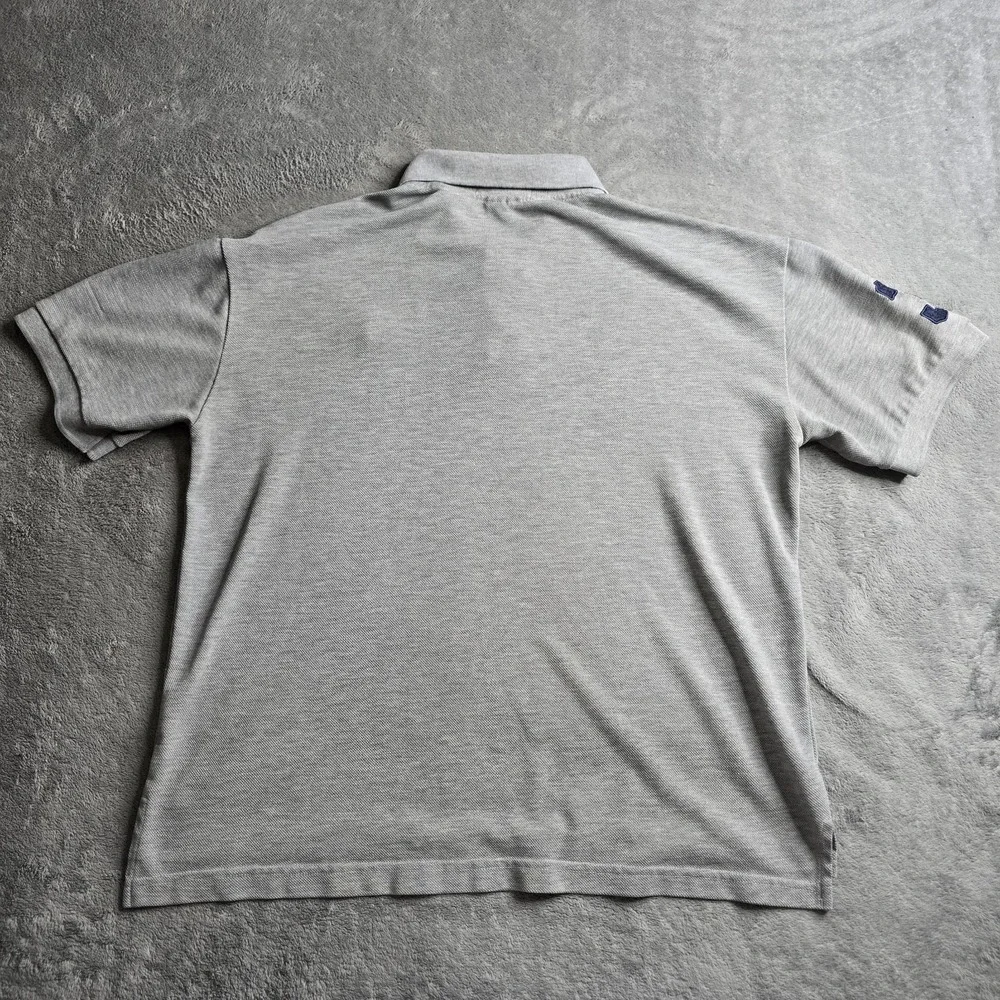 Polo Ralph Lauren Big Pony Polo Mens XL Gray Navy Pique Preppy Custom Fit